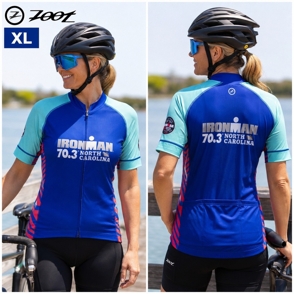 Zoot Ironman 70.3 North Carolina Cycling Jersey Womens XL Blue NC718 Cycle Top